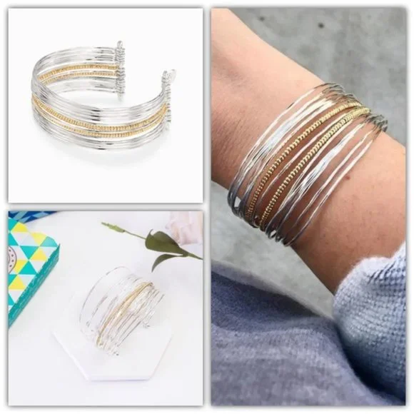 Stella & Dot - Rhett Cuff, silver - Picture 2 of 4